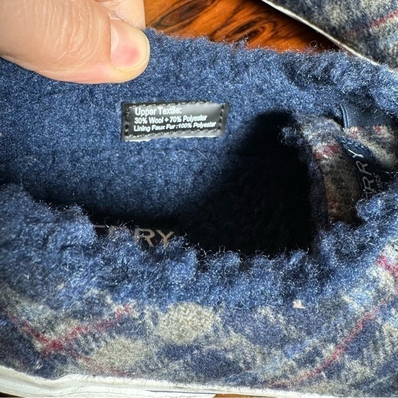 Sperry Pier Wave LTT Teddy Wool Boat Shoes in navy multi size 7 - Picture 12 of 15